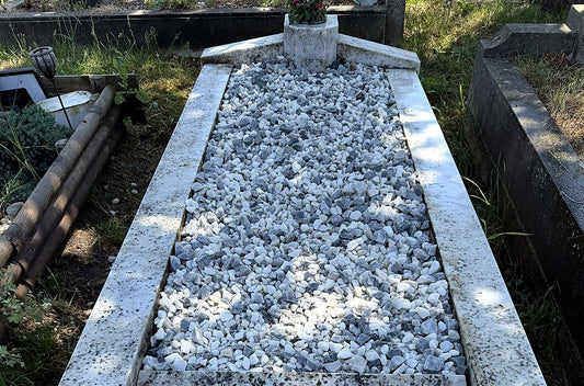 Grave after a Never Forgotten one-off care visit, cropped to protect memorial details
